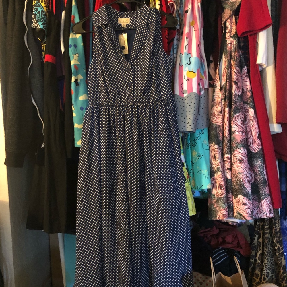 Lindy Bop cute & classy polka dot dress M